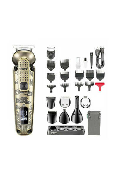 divendi-ro Aparat de tuns fără fir, V-095, 7 în 1, 25 de accesorii, baterie d...