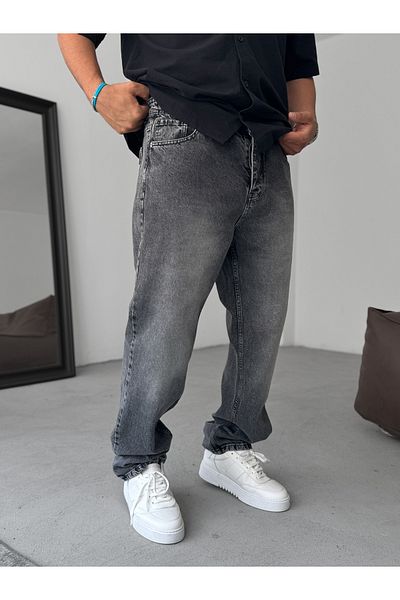 BYBASICMAN Gray Washed Baggy Jean Ke-449