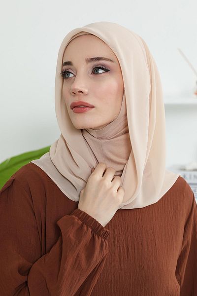Aisha's Design مجموعة من 2 شال شيفون من القطن الممشط مع بطانة داخلية، PS-45SET