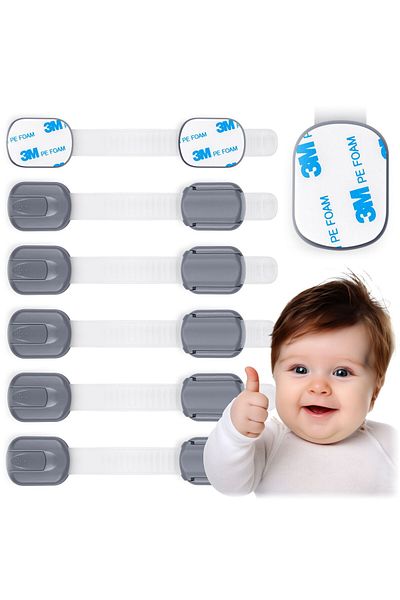 shumee Ricokids 798101 cabinet opening protection, gray, 6 pcs.
