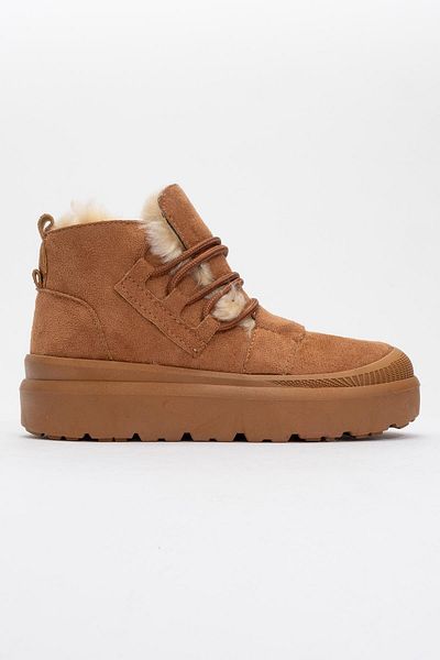 CCWAY AYAKKABI Women's Boots with Fur Inside Taba