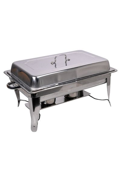 Chefline Stainless Steel Chafing Dish 2 Compartment 8LMKT 8Ltr Professional Buffet Warmer