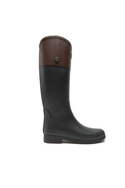Hunter Ghete Wellington negre pentru femei HUNTER-HFRW0008251 BO BLACK/BOLT BROWN