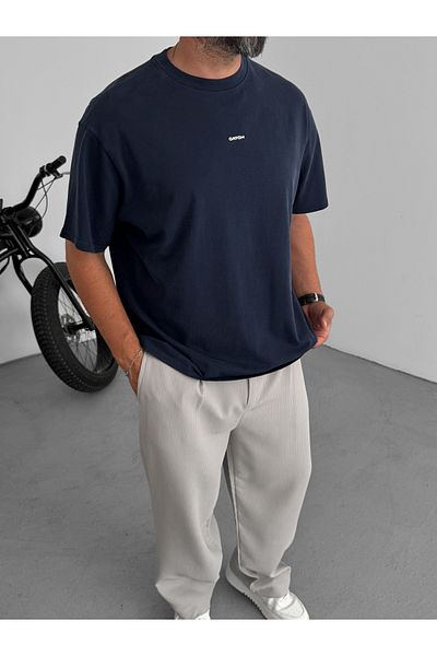 BYBASICMAN Navy Blue Metal Crest T-Shirt C-1773