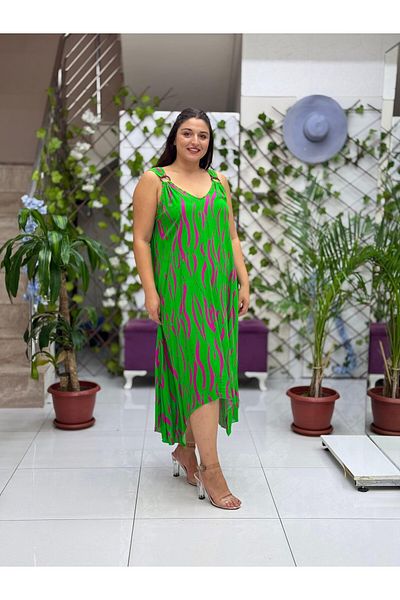 Punta Otantik Hln14015 Viscose Helin Dress with Ring Shoulder Strap