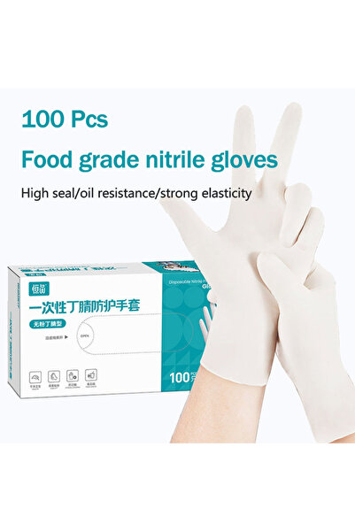 Choice 100 قطعة بيضاء من 1 إلى 100 قطعة من قفازات النتريل للاستخدام مرة واحدة...