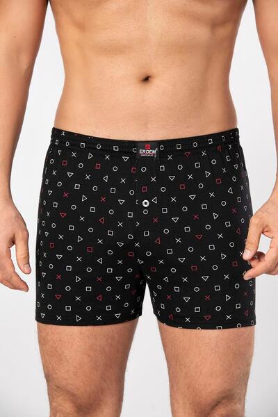 ERDEM İÇ GİYİM Erdem Mixed Pack of 6 Men's Patterned Combed Cotton Boxers 1400Dsn06