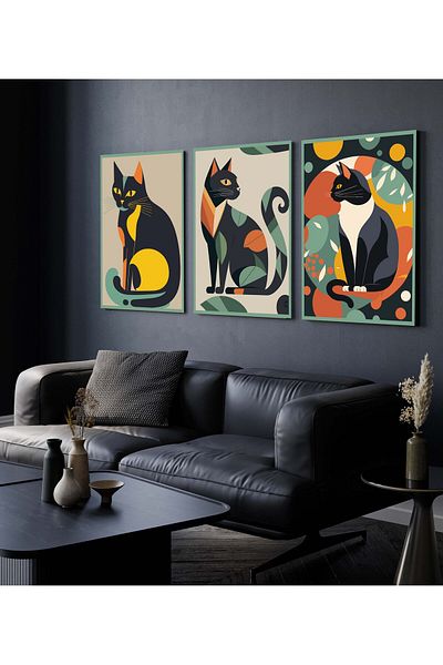 Hagen Pictură de perete Cadru Aspect Pictură Bucătărie Pictură din 3 piese Pictură Modernă Pictură Boemă Calitate Premium