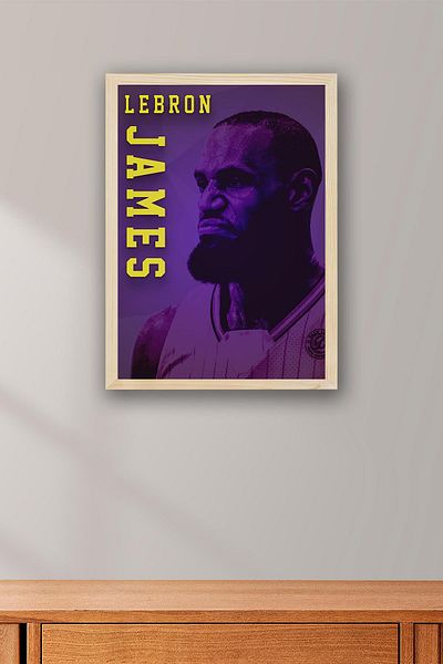 Saturn Pictură înrămată de LeBron James - Pictură poster NBA de baschet