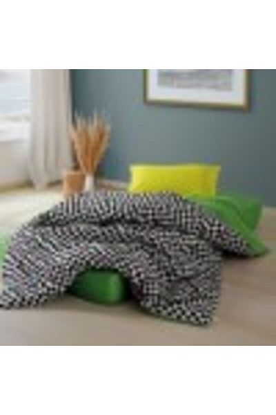 Cozy Home Lenjerie pat 1 persoana bumbac ranforce, cearceaf pilota 160x220cm, Cozy Home, Dazzle patrate