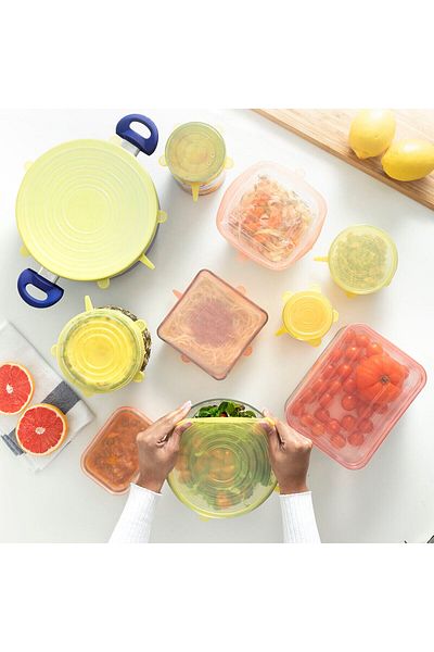 InnovaGoods Reusable and adjustable lids, Set of 10 pieces