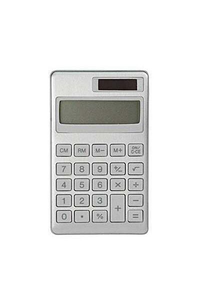 Muji Aluminium 8-Digit Calculator, W 6.9 x D 11.5 x T 0.7 cm, Silver
