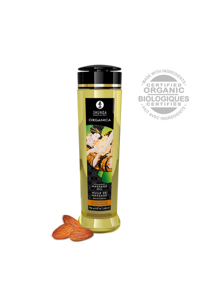 Shunga Ulei de masaj organic, Shunga, 240 ml, aroma migdale
