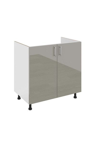haaus.ro Corp Masca Chiuveta haaus Karo, 2 Usi, Gri Lucios/Alb, MDF, 80 x 50 x 80 cm