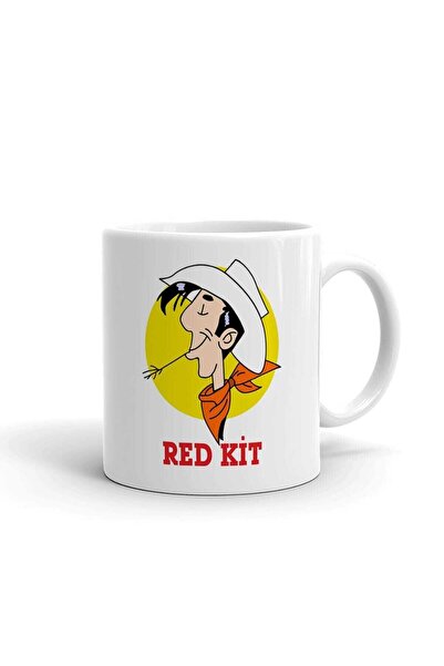 Hamiki كوب سيراميك بورسلين مستورد بتصميم كيت أحمر