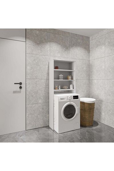 haaus.ro Fyn Washing Machine Shelf, White, 65 x 25 x 170 cm