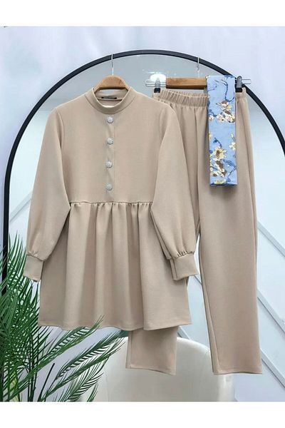 modasindoma Women's Skirt Ruffled Double Suit