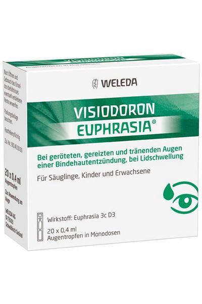 Weleda Eye Drops, Weleda, Euphrasia D3, Against Irritated Eyes and Allergies, 20x0.4 ml
