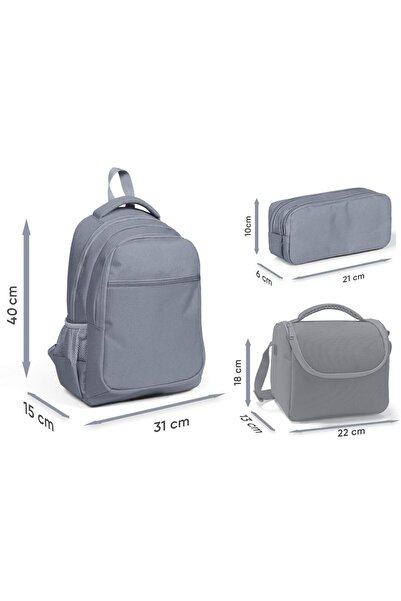 Coral High Üç Gözlü Çok Renkli Renk Geçişli Gradyan, Kız Çocuk, İlkokul Üçlü Okul Çanta Seti