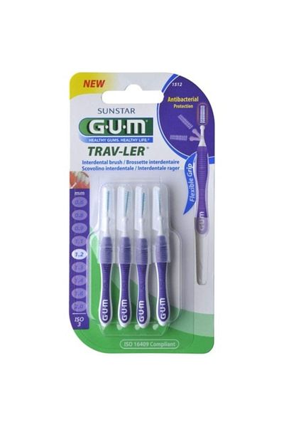 Sunstar Travel toothbrush, GUM, 1512, soft, set of 4 pieces