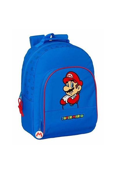 Petcobar Ghiozdan școlar Super Mario Play, albastru roșu, 32 x 42 x 15 cm