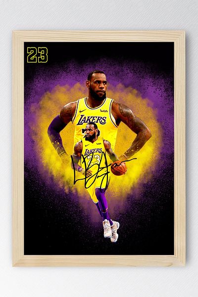 Saturn Lebron James Framed Painting - Basketball Nba Poster Painting