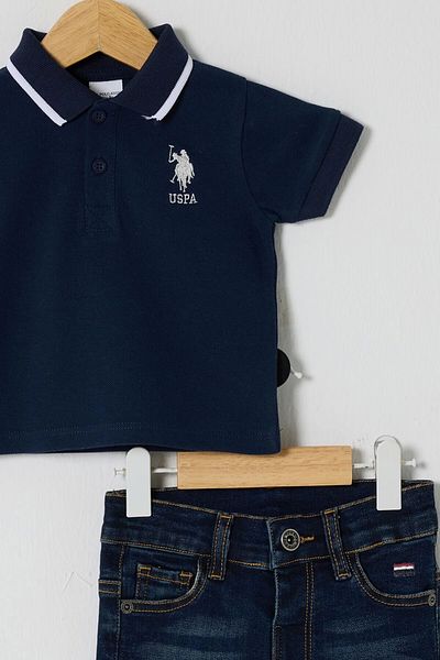 U.S. Polo Assn. U.S Polo Assn Baby Boy 2-Piece Pork T-Shirt Set - Navy Blue
