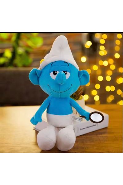 happystoretr Smurfette Plush Toy Cute Big Eyed Smurf Daddy Doll Pillow Home Decoration Ornament Children's Christmas Gift