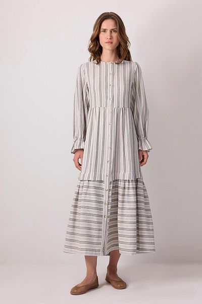 Touché Privé Natural Textured Striped Dress