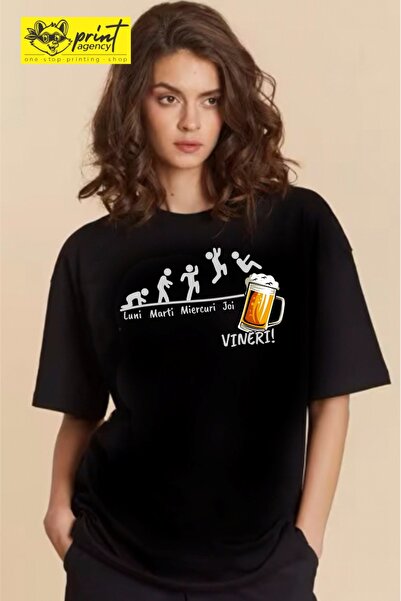 Funny Gift Tricou cu maneca scurta unisex, Funny Saptamana de Munca si Bere