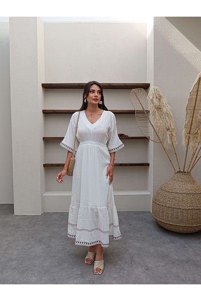 ESRAHELVACI Lined Embroidered Muslin Dress