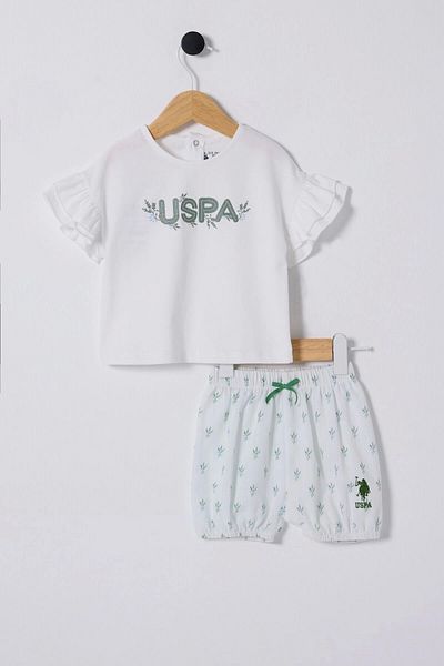 U.S. Polo Assn. U.S. Polo Assn. Baby Girl 2-Piece Set - White