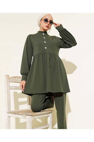 modasindoma Women's Skirt Ruffled Double Suit