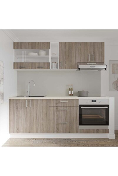 haaus.ro Άνω ντουλάπι haaus Karo, 1 πόρτα, Σκούρο Sonoma Oak/Λευκό, 40 x 30 x 60 cm