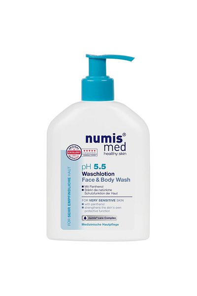 Numis Med Loțiune de curățare a feței și corpului, Numismed, pentru ten sensibil, formulă cu pH echilibrat, 200 ml