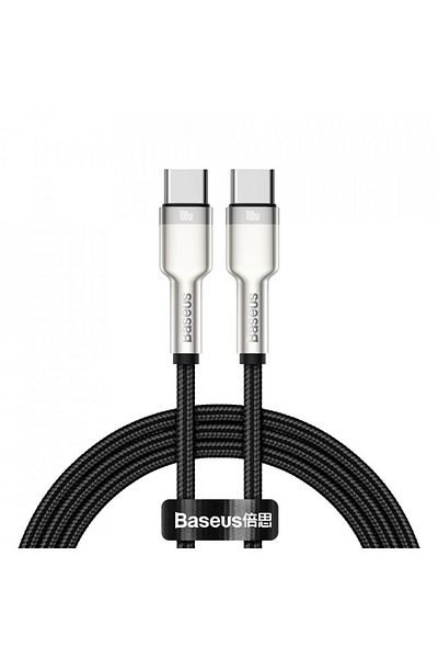 Baseus Cable Type-c To Type-c, Super Fast Charge, 100w, 480mbps, 20v, 5a, 1m - (CATJK-C01) - Black