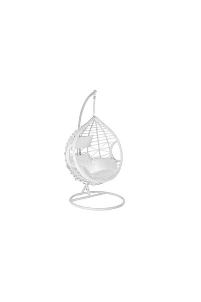 DKR HOME DECOR DKD Home Decor garden hanging armchair, synthetic rattan, white