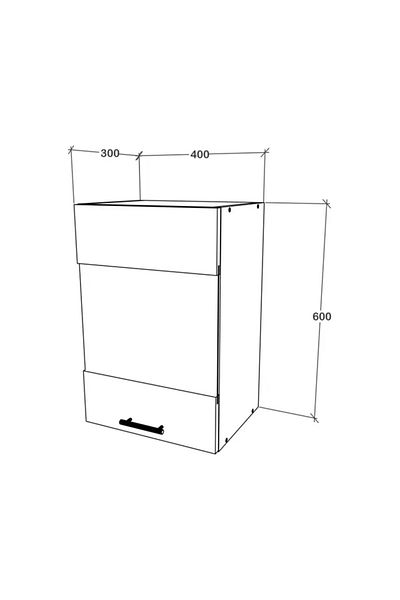 haaus.ro Corp Superior haaus Karo, O Usa, cu sticla, Gri Lucios/Alb, MDF, 40 x 30 x 60 cm