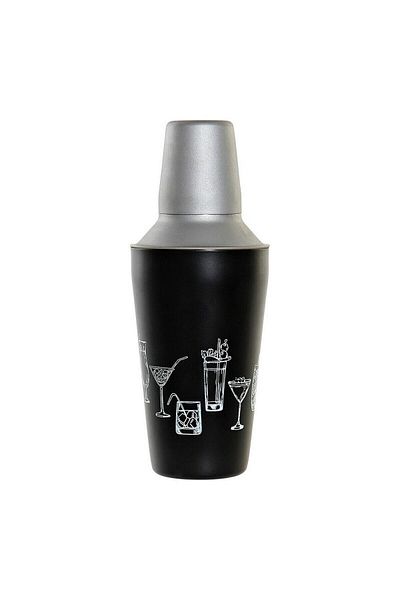 DKR HOME DECOR DKD Home Decor cocktail shaker, stainless steel, black-silver