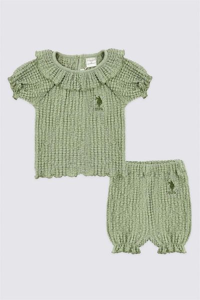 U.S. Polo Assn. Us polo baby girl short sleeve t-shirt set - mint