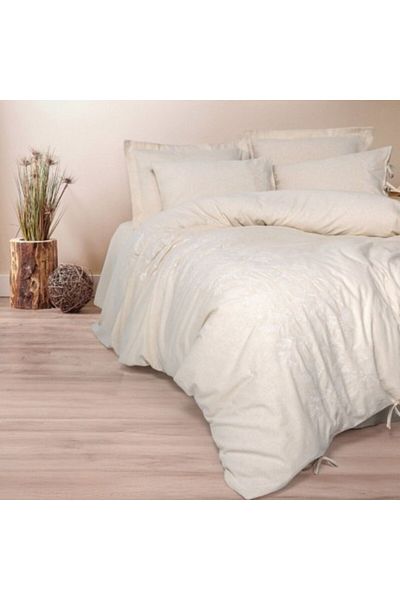 Cotton Box Linen and cotton bed linen with embroidery, Cotton Box, Kivora Beige