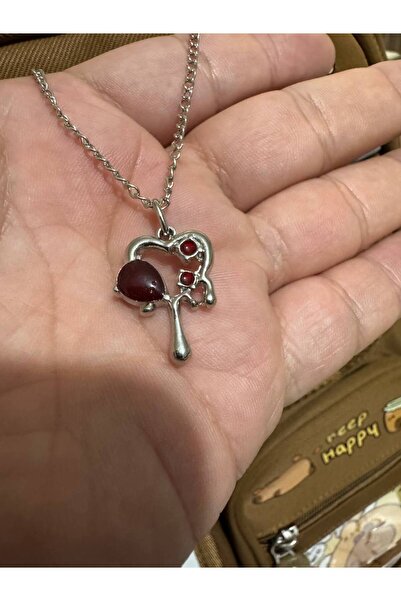 Herşey Nota Red Drip Heart Unisex Necklace – Drops of Love on Your Neck