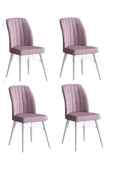 Casafun Set 4 scaune Cafe Fun, productie HORECA, pentru cafenea, restaurant si terase picioare lemn ALB