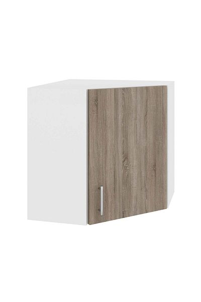 haaus.ro Haaus Karo Corner Cabinet, Dark Salmon Oak/White, 60 x 60 x 60 cm