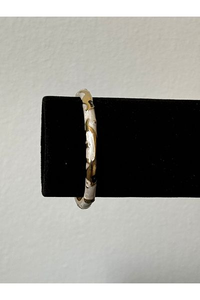 Beloria Mineli Patterned White Steel Bracelet