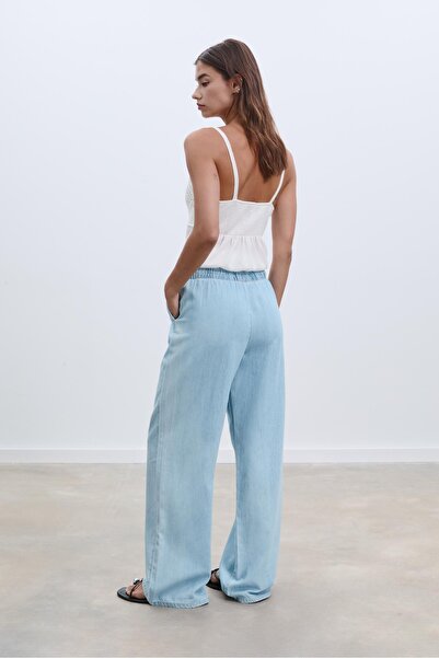 Stradivarius Flowy long denim trousers