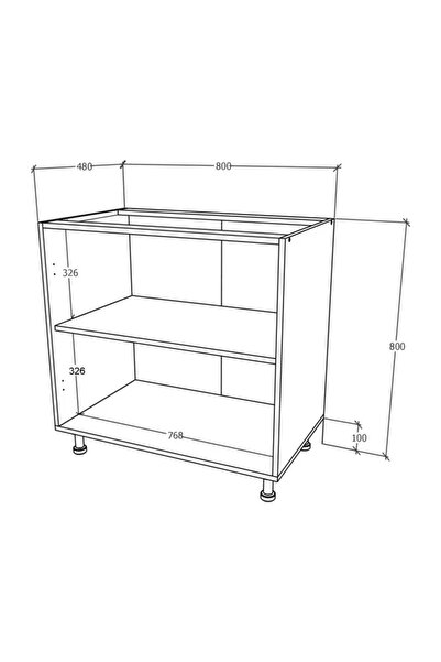haaus.ro Haaus Karo Base Cabinet, 2 Doors, Glossy Grey/White, MDF, 80 x 50 x 80 cm