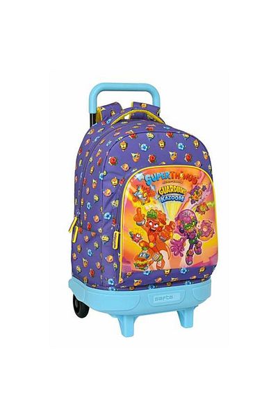 CLATRONIC Rucsac școlar cu roți SuperThings Guardians of Kazoom, mov-galben, 33 x 45 x 22 cm