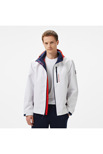 Nautica Erkek Beyaz Regular Fit Dik Yaka Mont