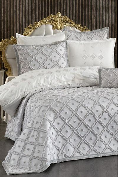 Çeyiz Diyarı Alara Bridal Set 8 Pieces Gray